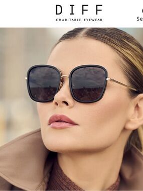 DIFF Eyewear Genevive Gold Frame Sunglasses
